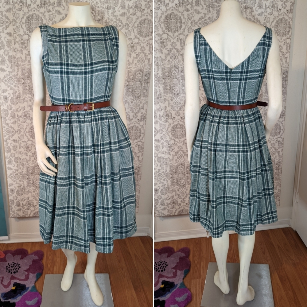 Saint Geraldine it all plaids up modcloth Outlander Plaid Green Casual dress